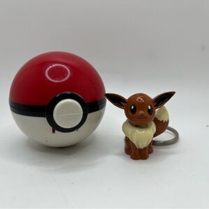 Vintage 1999 Nintendo Pokémon Eevee Keychain With Ball Catch & Release